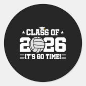 2026 Volleybalspeler - 2026 Afstuderen - CL van 2 Ronde Sticker (Voorkant)