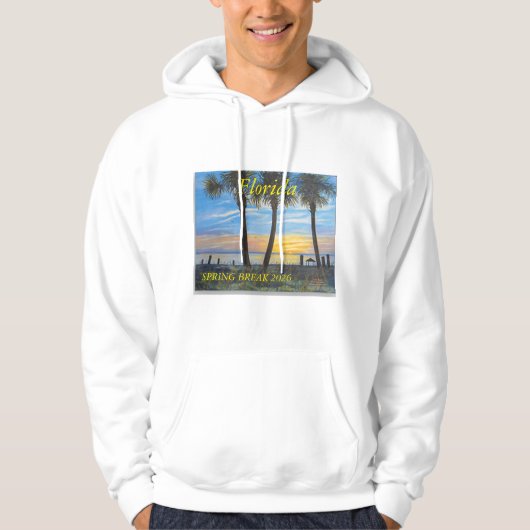 2026 VOORJAARSVAKANTIE FLA PALM TREE OCEAN HOODIE (Voorkant)