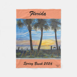 2026 VOORJAARSVAKANTIE FLORIDA PALMBOOM FLEECE DEKEN