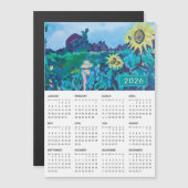 2026 Vrouw in Zonnebloem Veld Schilderkalender (Voorkant / Achterkant)