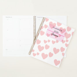 2026 Vrouwelijke Planner | Zachte Roze Harten & El