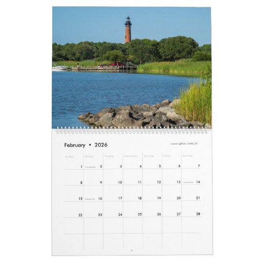 2026: Vuurtorens van North Carolina Kalender Lg (Feb 2026)