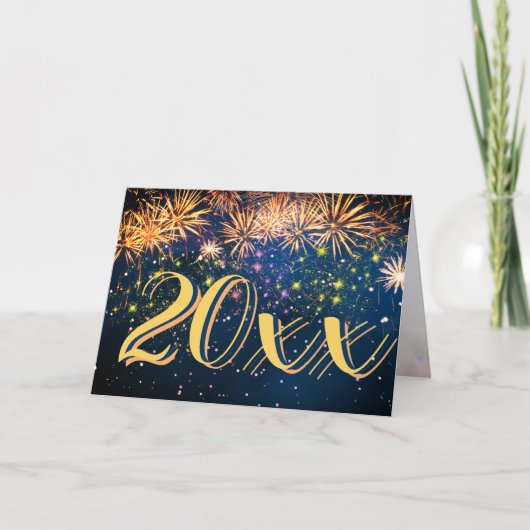 2026 Vuurwerk Nieuwjaarsfeest Vrolijk Kerstfeest Feestdagen Kaart (Voorkant)