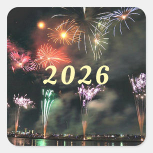 2026, Vuurwerkviering, Vierkante sticker