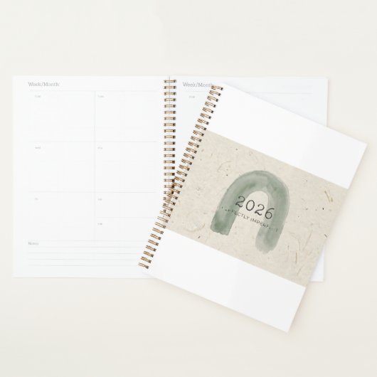 2026 Wabi-Sabi Planner – Minimalistische saliegroe (Display)