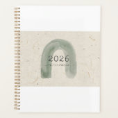 2026 Wabi-Sabi Planner – Minimalistische saliegroe (Voorkant)
