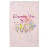 2026 Watercolor Flower Calendar Kalender (Hoes)