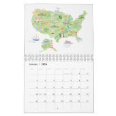 2026 Watercolor Landen in Wereldkaarten Reizen Kalender (Jan 2026)