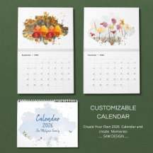 2026 Watercolor Landschaps Kalender | Natuurlijke
