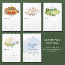 2026 Watercolor Landschapskalender | Natuurlijke S