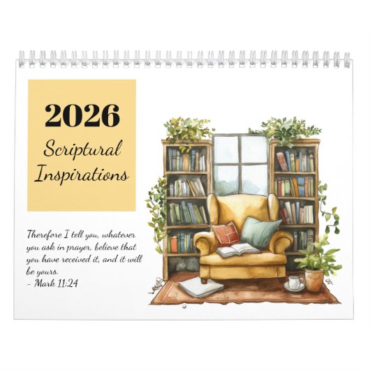 2026 Watercolor Scriptural Inspirations Calendar Kalender (Hoes)