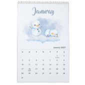 2026 Watercolor Seizoenen Kalender (Jan 2027)