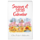 2026 Watercolor Seizoenen Kalender (Hoes)