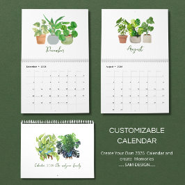 2026 Watercolor Succulent & Leaf Calendar | Botani Kalender
