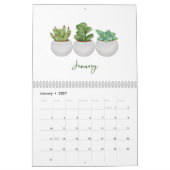 2026 Watercolor Succulent & Leaf Calendar | Botani Kalender (Jan 2027)