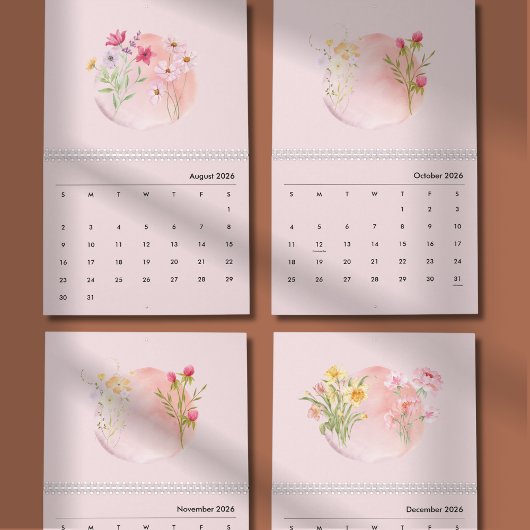 2026 Waterverf Bloemkalender Kalender