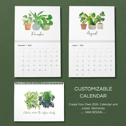 2026 Waterverf Succulent & Bladkalender | Botani Kalender
