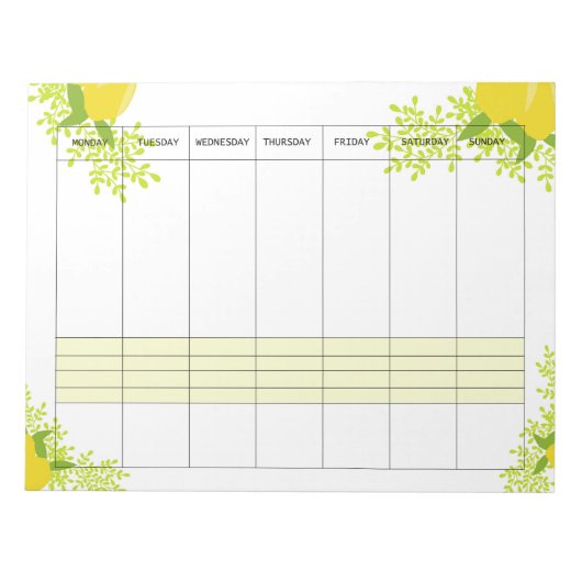 2026 weekly planner lemon  notitieblok (Voorkant)