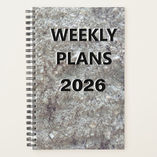 2026 Wekelijkse Plannen Eenvoudig gesneden stenen  Planner (Voorkant)