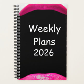 2026 Wekelijkse Plannen Eenvoudig Roze Lippen Ontw Planner
