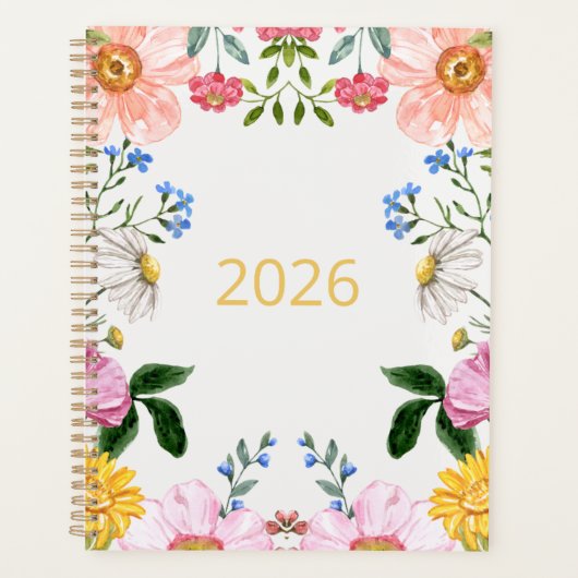 2026 Wekelijkse Planner Whimsical Wildflowers (Voorkant)