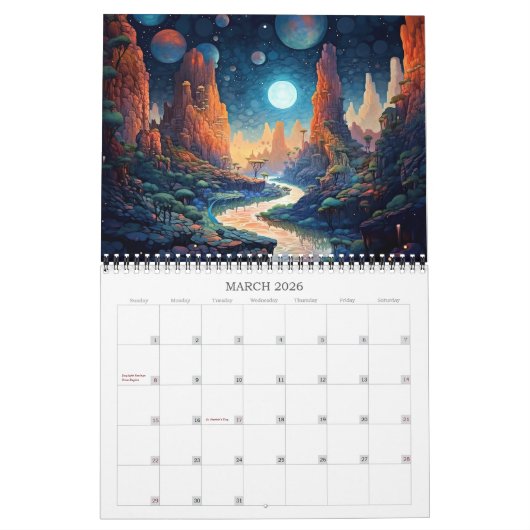 2026 Whimsical Landscapes 3 Kalender (Mar 2026)