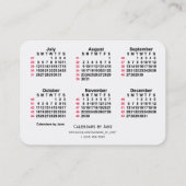 2026 White 52 Week ISO Calendar door Janz Visitekaartje (Achterkant)