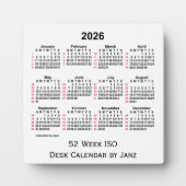 2026 White 52 Week ISO Desk Calendar door Janz Fotoplaat (Voorkant)