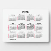 2026 White 52 Week ISO Desk Calendar, gepubliceerd Fotoplaat (voorkant)