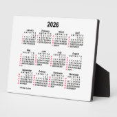 2026 White 52 Week ISO Desk Calendar, gepubliceerd Fotoplaat (Zijkant)