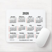 2026 White 52 Weeks Agenda van Janz Muismat (Met muis)