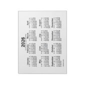 2026 White Calendar van Janz 11x8.5-laptop Notitieblok (Linkerzijde)