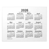 2026 White Calendar van Janz 11x8.5-laptop Notitieblok (Voorkant)
