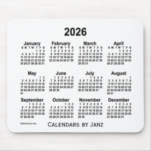 2026 White Calendar van Janz Muismat