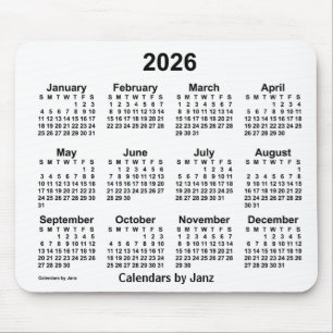 2026 White Calendar van Janz Muismat
