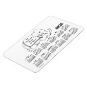 2026 White Elephant Calendar door Janz 4x6 Magnet Magneet (Linkerzijde)