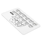 2026 White Elephant Calendar door Janz 4x6 Magnet Magneet (Rechterzijde)