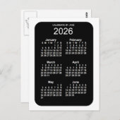 2026 White Neon 6 maanden Mini Calendar van Janz Briefkaart (Voorkant / Achterkant)