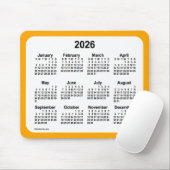 2026 White on Oranje Calendar by Janz Two Tone Muismat (Met muis)