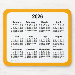2026 White on Oranje Calendar by Janz Two Tone Muismat