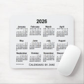 2026 White Smoke Calendar van Janz Muismat (Met muis)