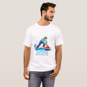 2026 Winter Curling Sport Illustration T-Shirt |  (Voorkant volledig)