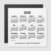 2026 Witte Agenda van Janz 5x5 Magnet (Voorkant / Achterkant)