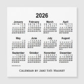 2026 Witte Agenda van Janz 5x5 Magnet (Voorkant)