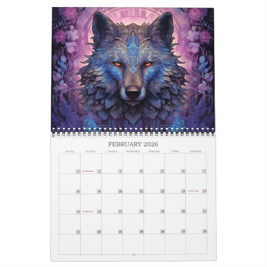 2026 Wolf Magic 2 Fantasy Art Kalender (Feb 2026)