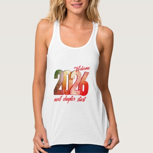 2026 WOMENS BELLA+CANVAS FLOWY RACERBACK TANKTOP (Voorkant)