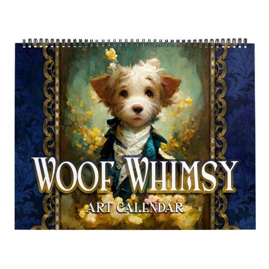 2026 Woof Whimsy Surreal Fantasy Dog Portretten Kalender (Hoes)