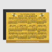 2026 Year Calendar Bee Honeycomb Apiary Custom Magnetische Uitnodiging (Voorkant / Achterkant)
