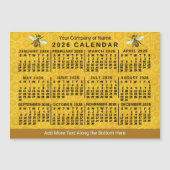 2026 Year Calendar Bee Honeycomb Apiary Custom Magnetische Uitnodiging (Voorkant)