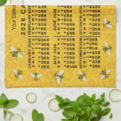 2026 Year Calendar Bee Honeycomb Apiary Custom Theedoek (Gevouwen)